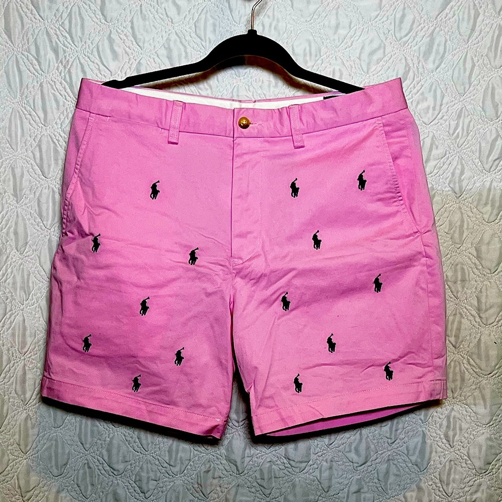 POLO Pink Shorts with Polo Horse Print